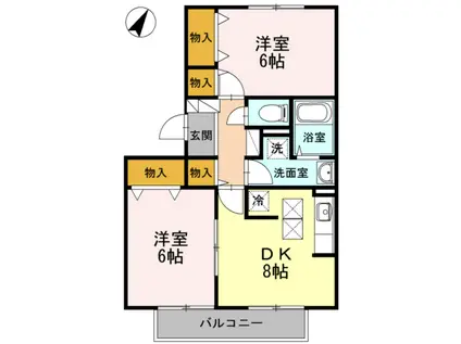 フレマリール国立(2DK/1階)の間取り写真