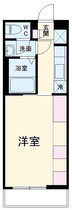 リブリ・相模大野Ⅱ(1K/1階)の間取り写真