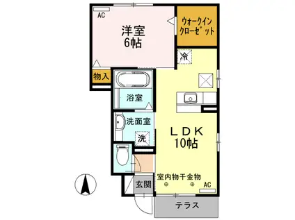 セジュール草薙(1LDK/1階)の間取り写真