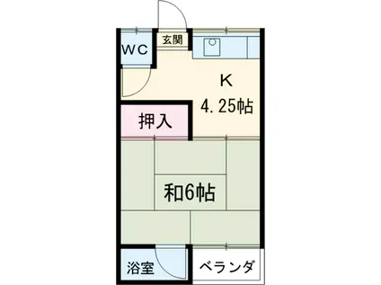 第2コーポラス三田(1K/2階)の間取り写真