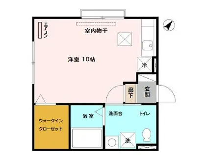 リバーパーク(ワンルーム/1階)の間取り写真