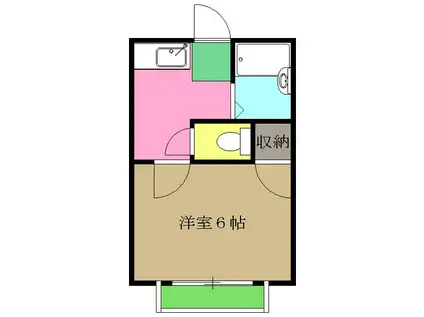 コーポワタナベ(1K/2階)の間取り写真