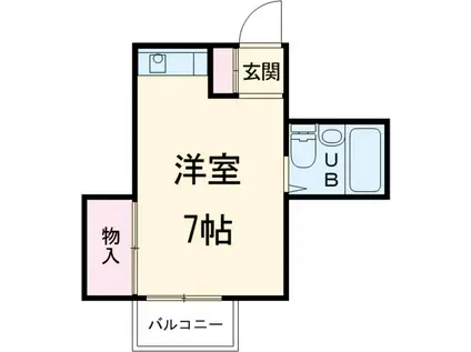 アローズ(ワンルーム/2階)の間取り写真