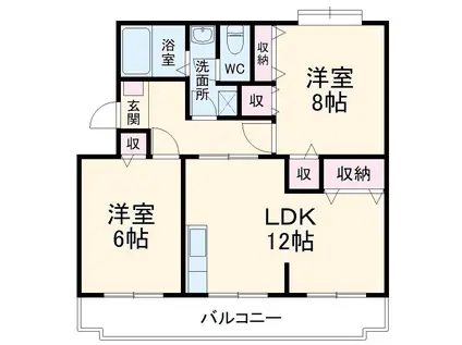 メゾン ド クリエ(2LDK/2階)の間取り写真