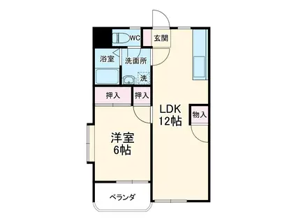 ハイツセオール(1LDK/3階)の間取り写真