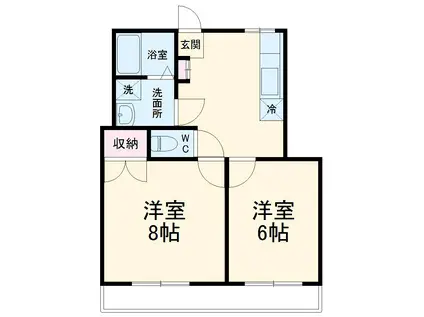 ヴェルアージュ(2DK/3階)の間取り写真