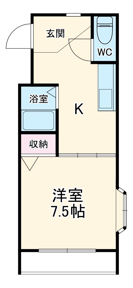 アパートメント カヤ(1K/3階)の間取り写真
