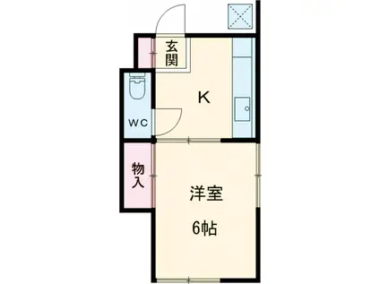 楓荘(1K/2階)の間取り写真