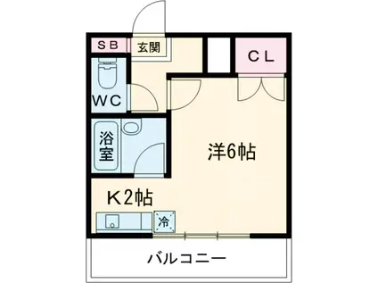 ウィン高尾(1K/1階)の間取り写真