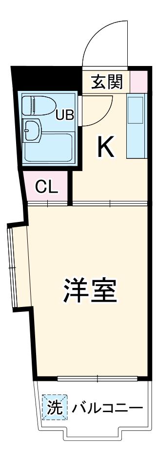 ハイタウン多摩川NO2(1K/2階)の間取り写真