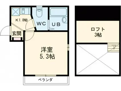 サザンシティ(1K/3階)の間取り写真