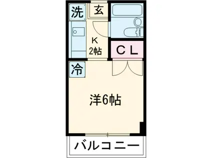 ウッディ・エイト(1K/2階)の間取り写真