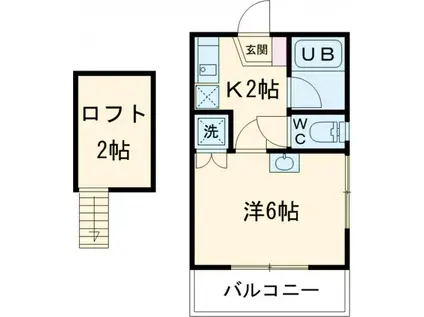 メゾンアンタレス鷺宮(1K/2階)の間取り写真