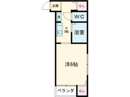 メ ゾ ン Y A T(1K/2階)の間取り写真