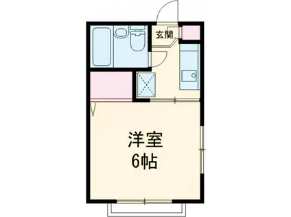 パル調布(1K/2階)の間取り写真