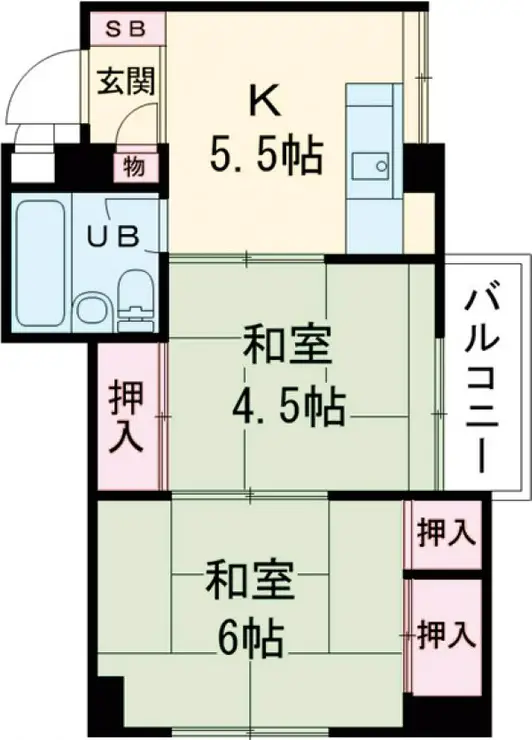 コーポ長崎 2階階 間取り