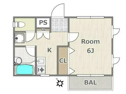 クレスト町田(1K/1階)の間取り写真