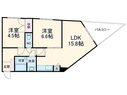 アネクスドルム(2DK/4階)の間取り写真