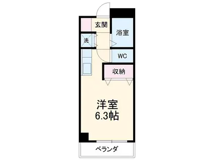 マンションコア(ワンルーム/4階)の間取り写真