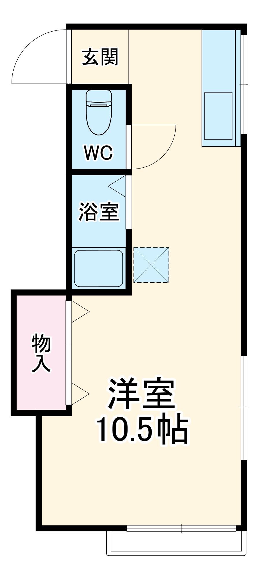 サンハイツ花園(ワンルーム/2階)の間取り写真