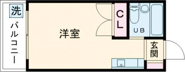 エクレール仙川PARTⅡ(ワンルーム/1階)の間取り写真