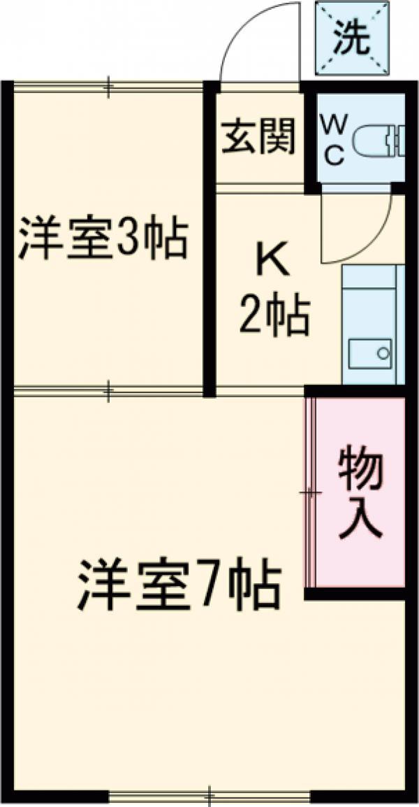 石井荘(2K/2階)の間取り写真