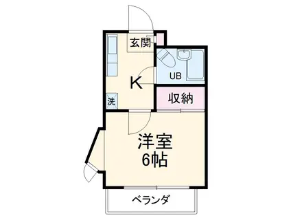 ルファール・K(1K/2階)の間取り写真