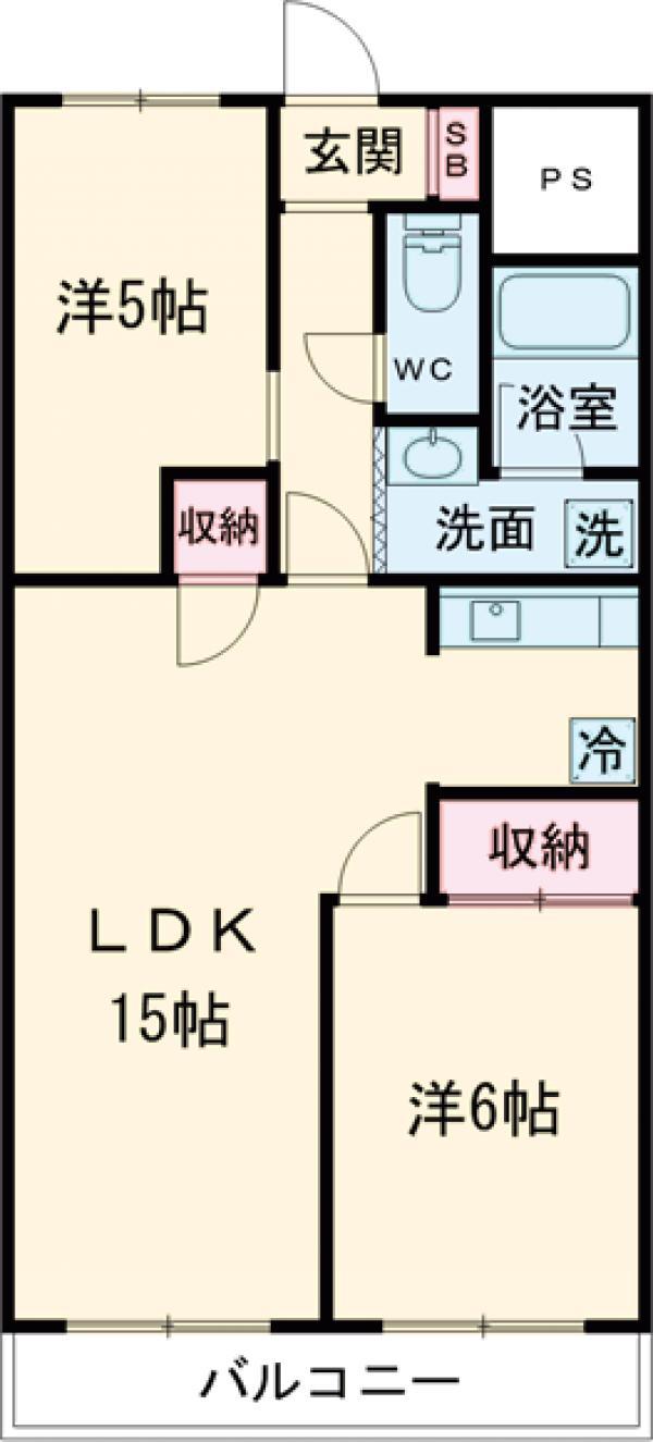 エクレールHARUⅠ(2LDK/2階)の間取り写真