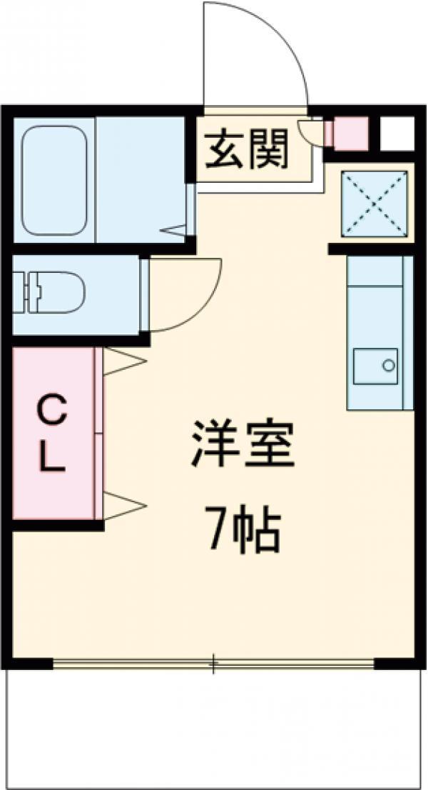 エステート田辺(ワンルーム/1階)の間取り写真