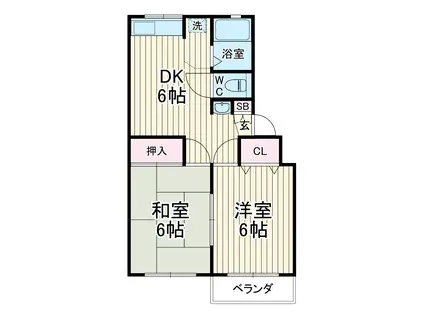サンフラワーマンション(2DK/4階)の間取り写真