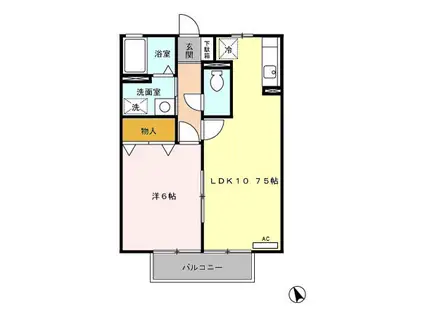 ダイナスティ(1LDK/1階)の間取り写真