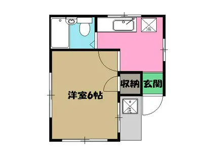 ホワイトルーム(1K/2階)の間取り写真