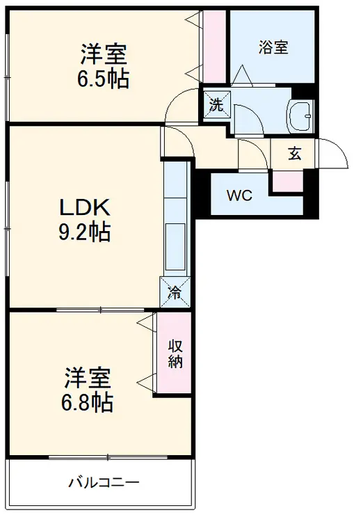 フラット福寿第8 2階階 間取り