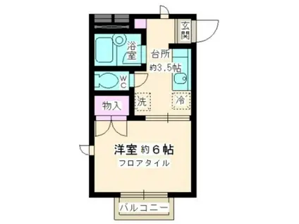 ルミエール(1K/2階)の間取り写真