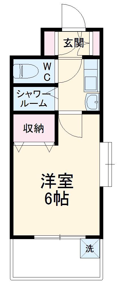 SUWAガーデン(1K/1階)の間取り写真