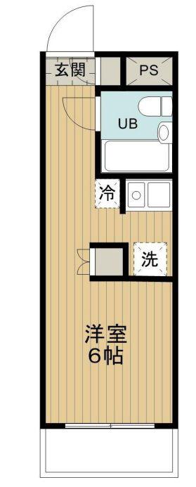 ベルエアガーデンⅢ(ワンルーム/2階)の間取り写真