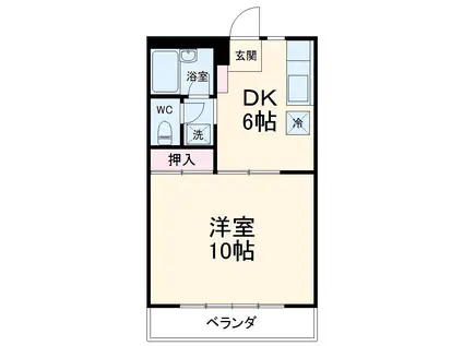 ウィステリアⅤ(1DK/1階)の間取り写真