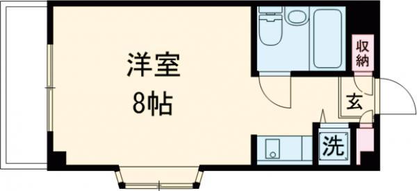 アマデウス・コーポ(ワンルーム/2階)の間取り写真