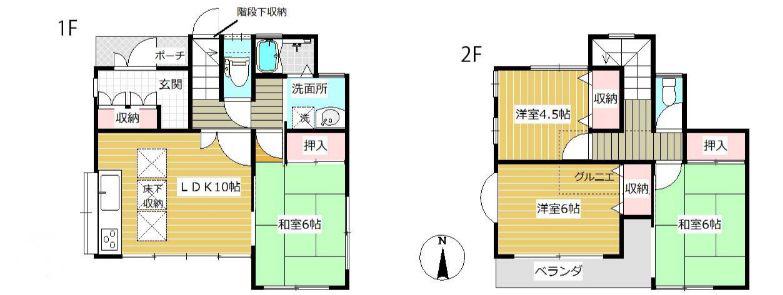 西武池袋・豊島線 所沢駅 徒歩25分 2階建 築29年(4LDK)の間取り写真