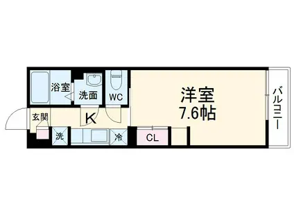 リブリ・EMINENCE柿の木台(1K/2階)の間取り写真