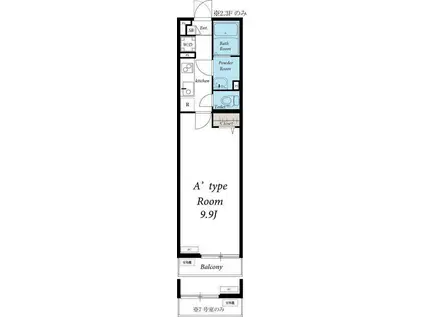 NB小手指(1K/1階)の間取り写真