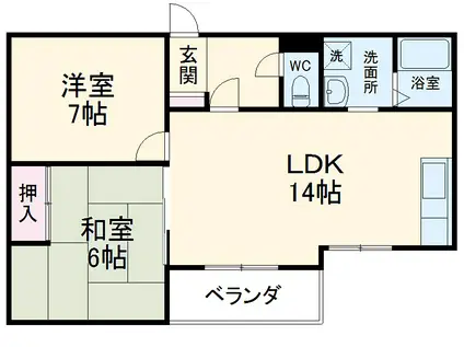マロン・ドゥムール(2LDK/3階)の間取り写真