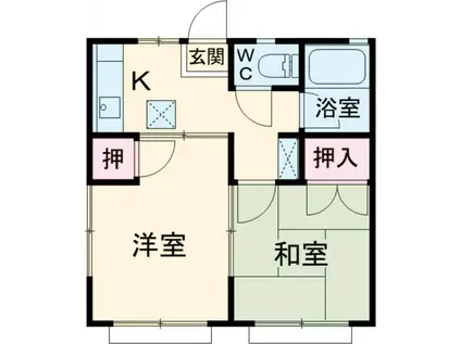 グリーンハイツ多摩平(2K/2階)の間取り写真