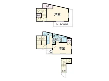 GATHERHOUSE溝口Ⅱ(2K/2階)の間取り写真