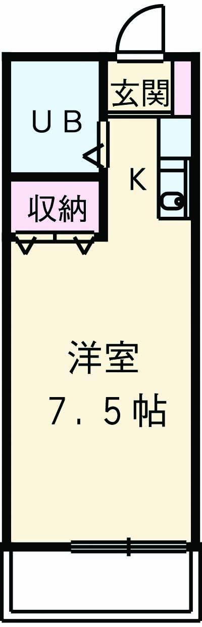 和幸ハイツ(ワンルーム/2階)の間取り写真