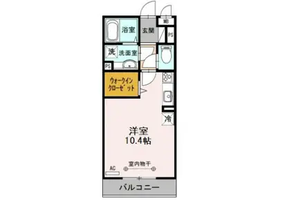 エミネンスⅡ(ワンルーム/2階)の間取り写真