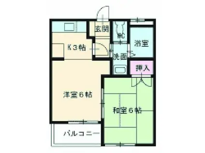 東マンションⅡ(2K/2階)の間取り写真