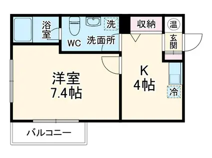 RESIDENCEMIZONOKUCHI(1K/2階)の間取り写真