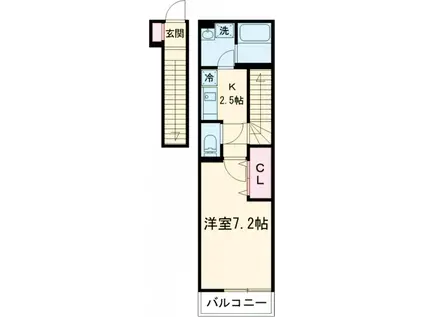 京王電鉄相模原線 京王多摩川駅 徒歩9分 2階建 築11年(1K/2階)の間取り写真