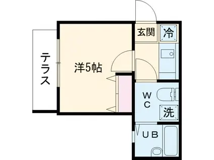 ラルゴ白糸台(1K/1階)の間取り写真